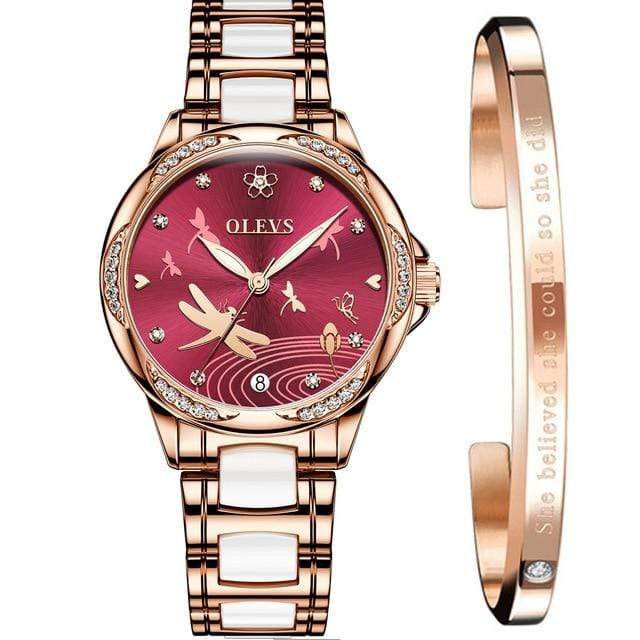 OLEVS Automatic Mechanical Diamond Simple Women's Watch - Used by God Clothing